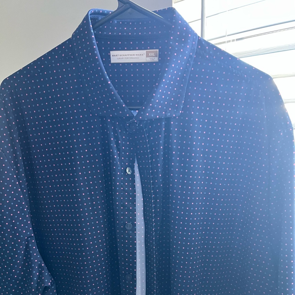 Hart Schaffner Marx luxury performance short sleeve shirt button down